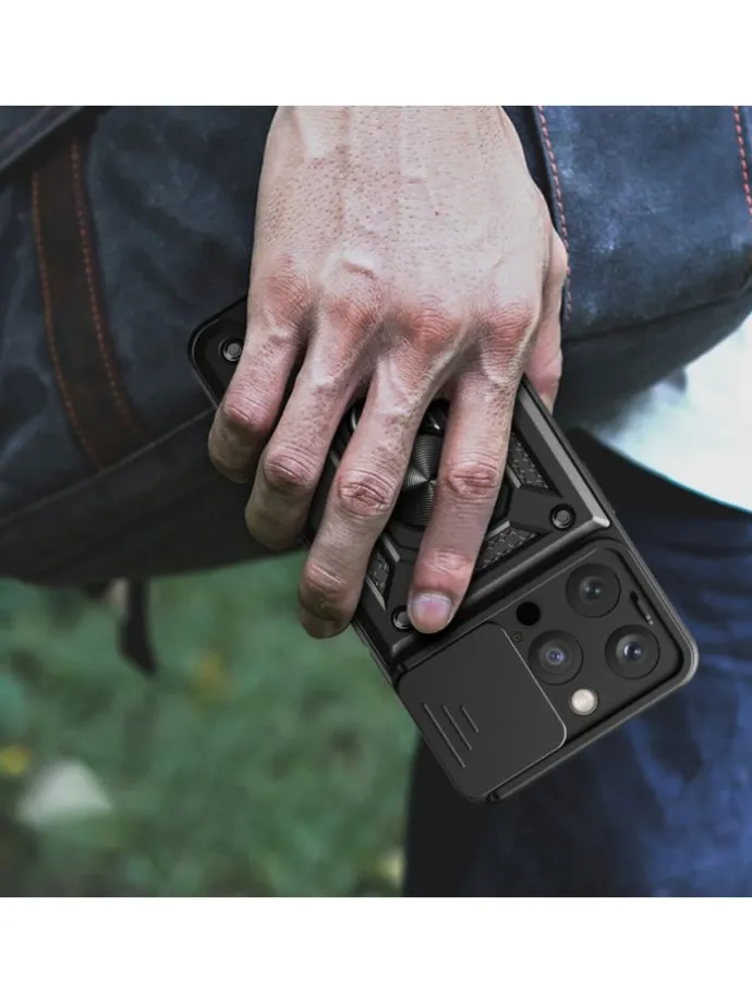 Hybrid Armor Camshield Bumper Handyhülle Hülle mit Ring kompatibel mit in Blau