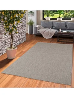 In & Outdoor Teppich Flachgewebe Valencia Mix in Antraciet