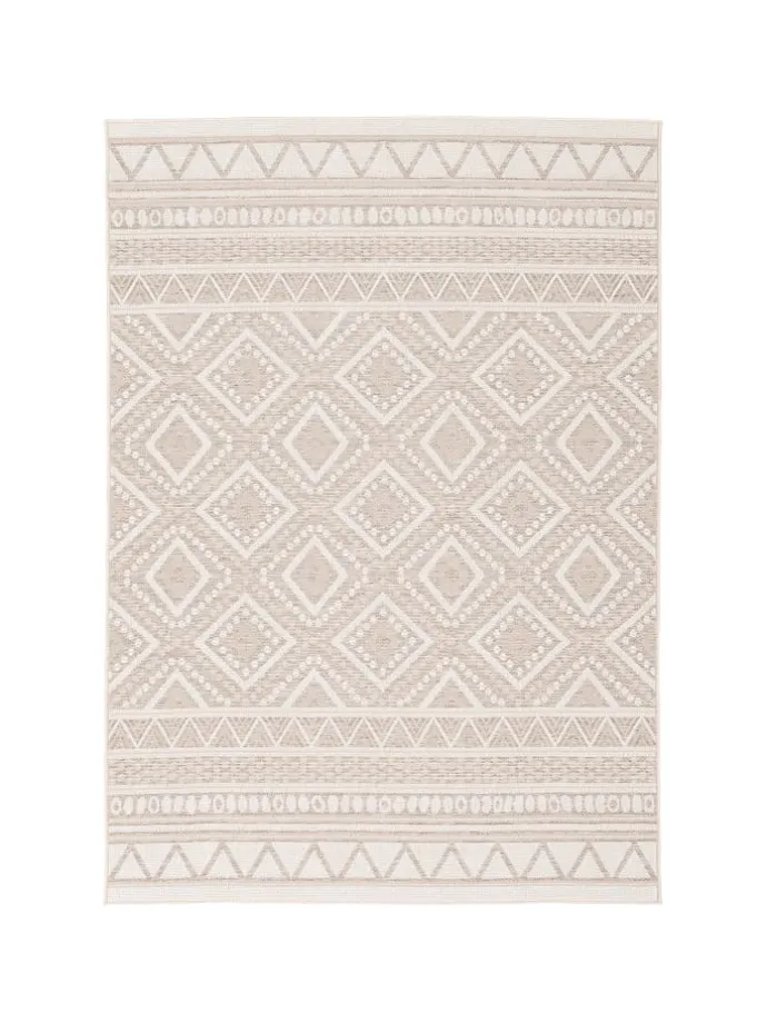 In & Outdoor Teppich Flachgewebe Ottawa Ethno in Beige