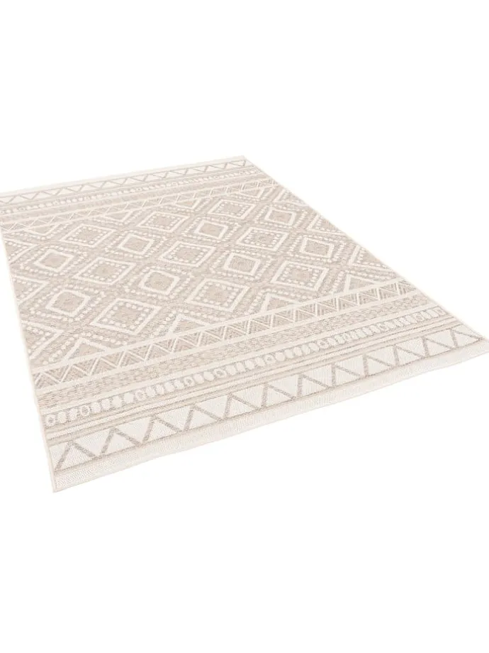 In & Outdoor Teppich Flachgewebe Ottawa Ethno in Beige