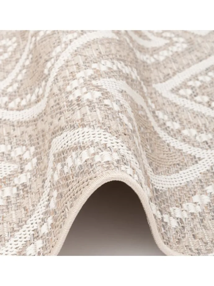 In & Outdoor Teppich Flachgewebe Ottawa Ethno in Beige