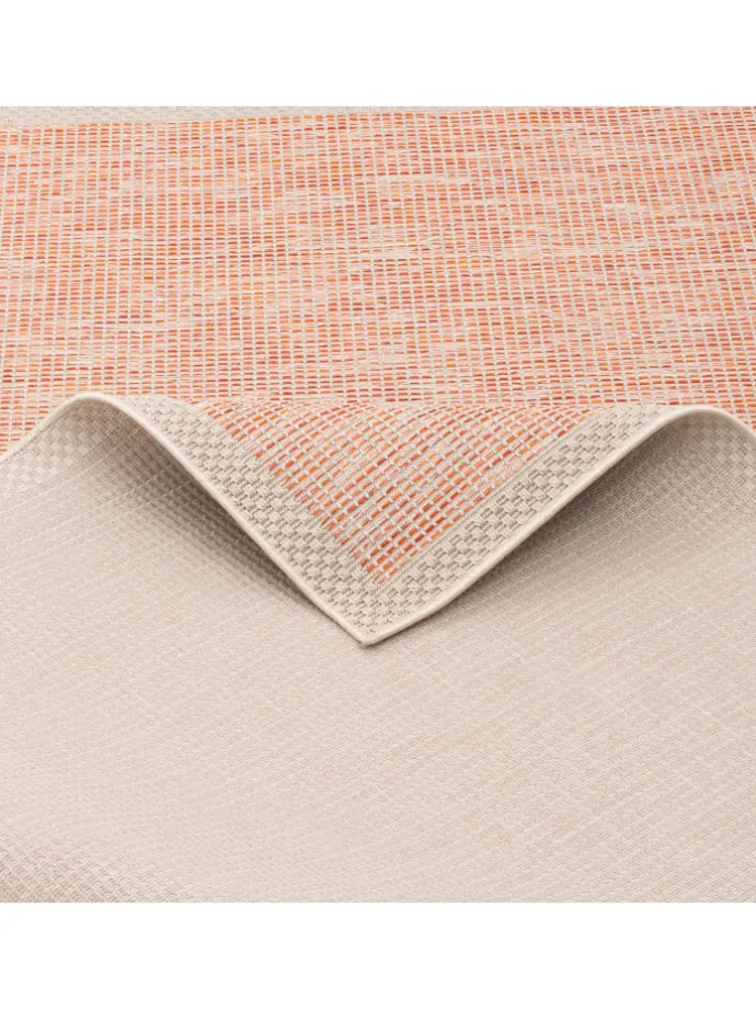 In & Outdoor Teppich Flachgewebe Ottawa Bordüre in Terracotta