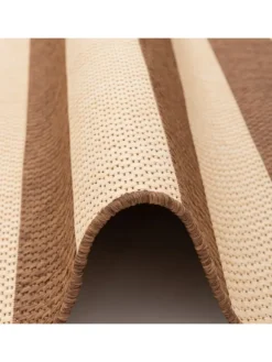 In & Outdoor Teppich Flachgewebe Valencia Streifen in Beige