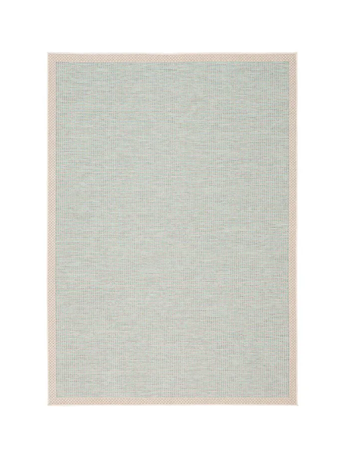 In & Outdoor Teppich Flachgewebe Ottawa Bordüre in Türkis