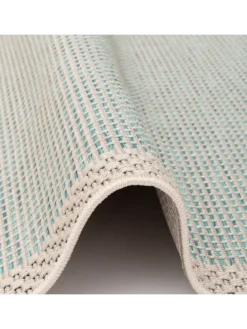 In & Outdoor Teppich Flachgewebe Ottawa Bordüre in Türkis