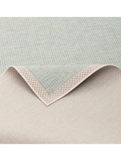 In & Outdoor Teppich Flachgewebe Ottawa Bordüre in Türkis