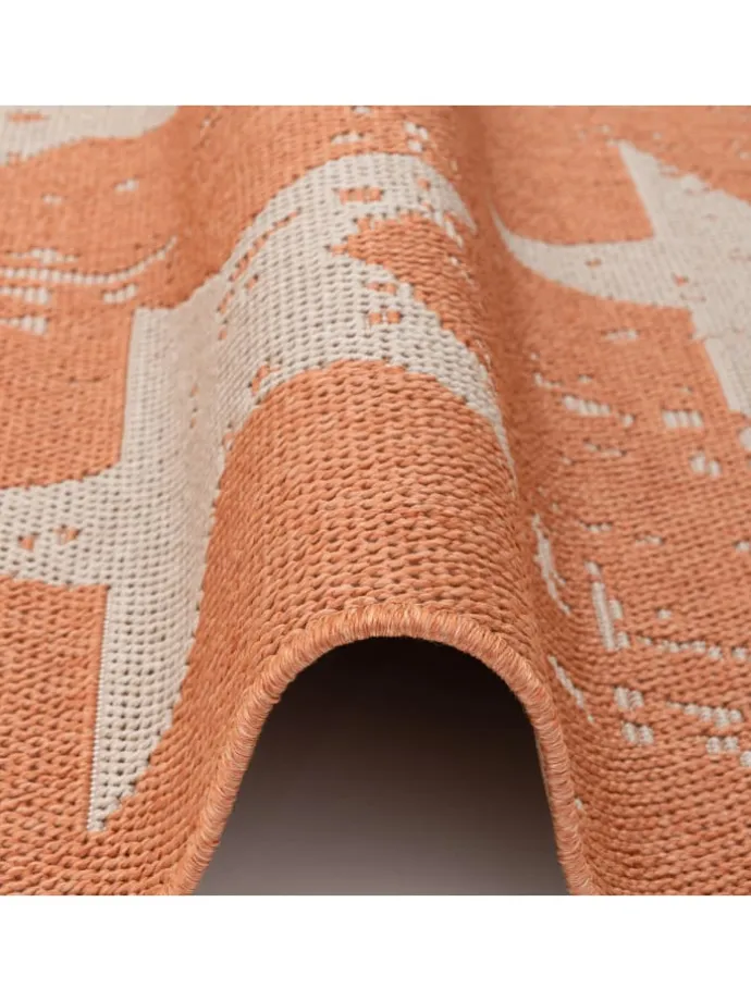 In & Outdoor Teppich Flachgewebe Marbella Sterne in Orange