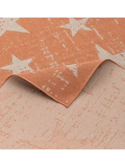 In & Outdoor Teppich Flachgewebe Marbella Sterne in Orange