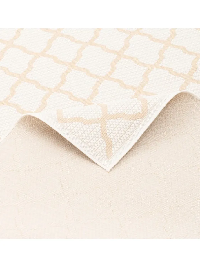In & Outdoor Teppich Flachgewebe Valencia Modern in Creme