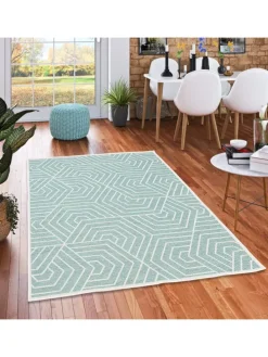 In & Outdoor Teppich Flachgewebe Ottawa Trend in Mintgrün