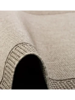 In & Outdoor Teppich Natur Panama Bordüre in Grijs