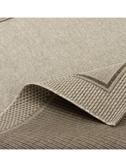 In & Outdoor Teppich Natur Panama Bordüre in Grijs
