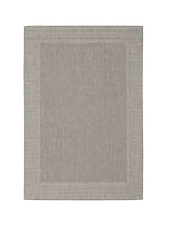 In & Outdoor Teppich Natur Valencia Bordüre in Antraciet