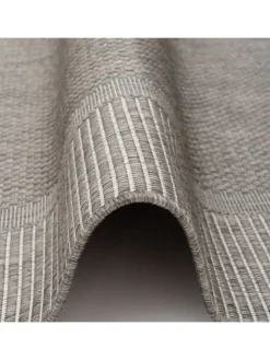 In & Outdoor Teppich Natur Valencia Bordüre in Antraciet