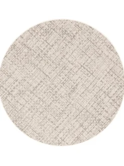 In & Outdoor Teppich Oslo Trend Rund in Creme