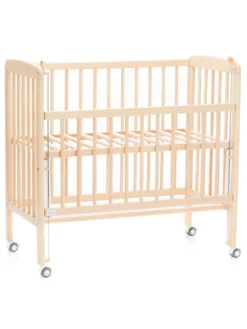 2in1 Beistellbett, Stubenbett Nino - Nat in braun