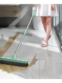 2in1 Besen & Abzieher in Weiß