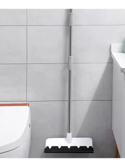 2in1 Besen & Abzieher in Weiß