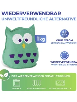 2in1 Türstopper und Raumluftentfeuchter in Grün - (B)15 x (H)18 x (T)9 cm