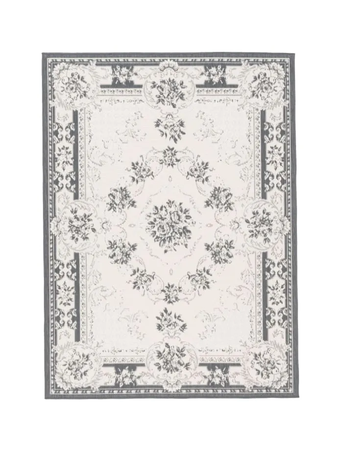 In- und Outdoor Teppich Beidseitig Cape Cod Bordüre in Grijs