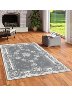 In- und Outdoor Teppich Beidseitig Cape Cod Bordüre in Grijs