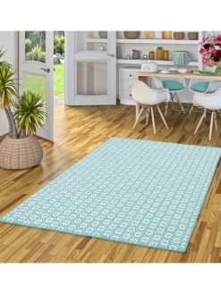 In- und Outdoor Teppich Beidseitig Cape Cod in Türkis