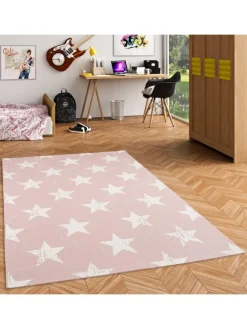 In- und Outdoor Teppich Carpetto Sterne in Rosa