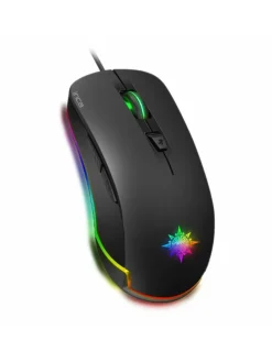 INCA IMG-327 PRO Optisch Gaming Maus 4800 DPI RGB-Logo-Effekt schwarz in schwarz