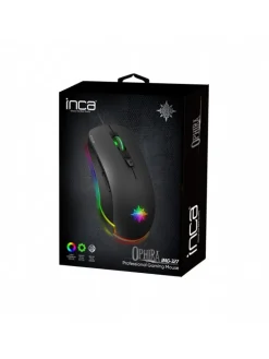 INCA IMG-327 PRO Optisch Gaming Maus 4800 DPI RGB-Logo-Effekt schwarz in schwarz