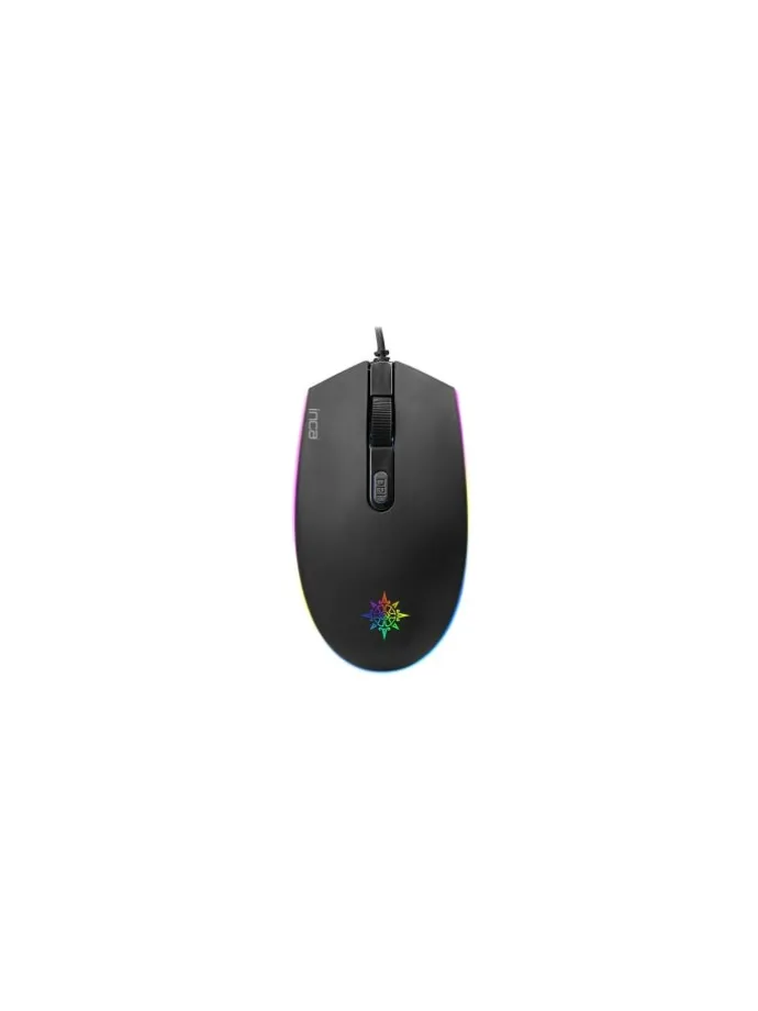Inca IMG-GT13 PRO Optisch Gaming Maus Mouse 1200 DPI RGB-Logo-Effekt in Schwarz