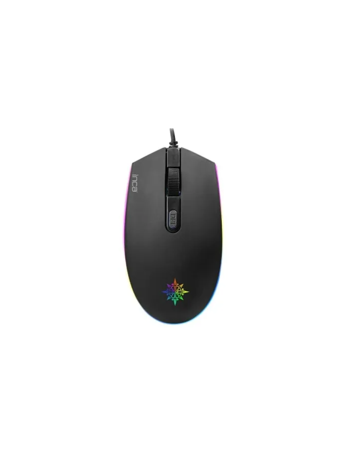 Inca IMG-GT13 PRO Optisch Gaming Maus Mouse 1200 DPI RGB-Logo-Effekt in Schwarz