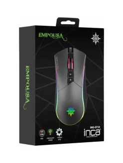 INCA IMG-GT19 RGB 7D Makro-Tasten Profiosonelle Gaming-Maus schwarz in schwarz