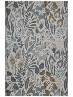 Indoor-/ Outdoor-Läufer in Beige/ Blau