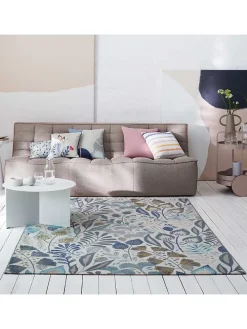 Indoor-/ Outdoor-Läufer in Beige/ Blau