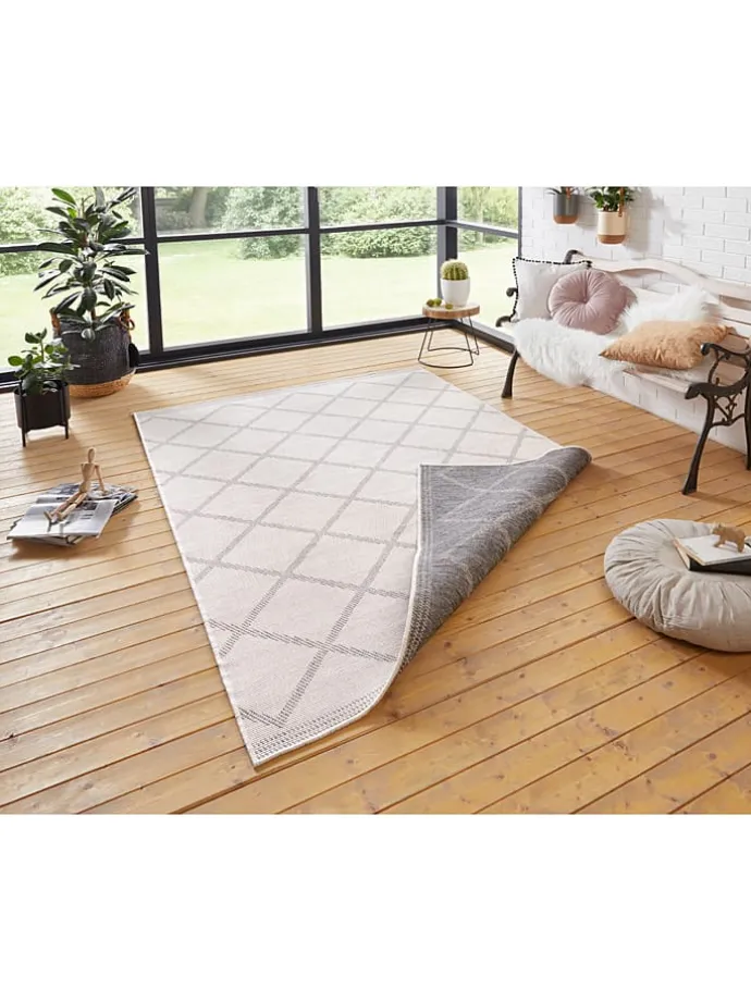 Indoor-/ Outdoor-Teppich "Corsica" in Grau/ Creme