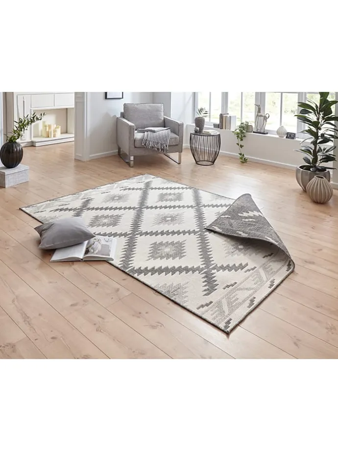 Indoor-/ Outdoor-Teppich "Malibu" in Grau/ Creme