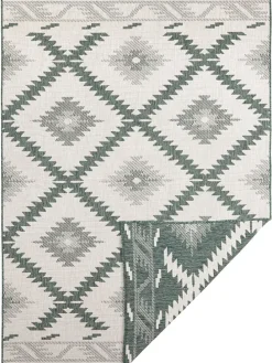 Indoor-/ Outdoor-Teppich "Malibu" in Grün/ Creme