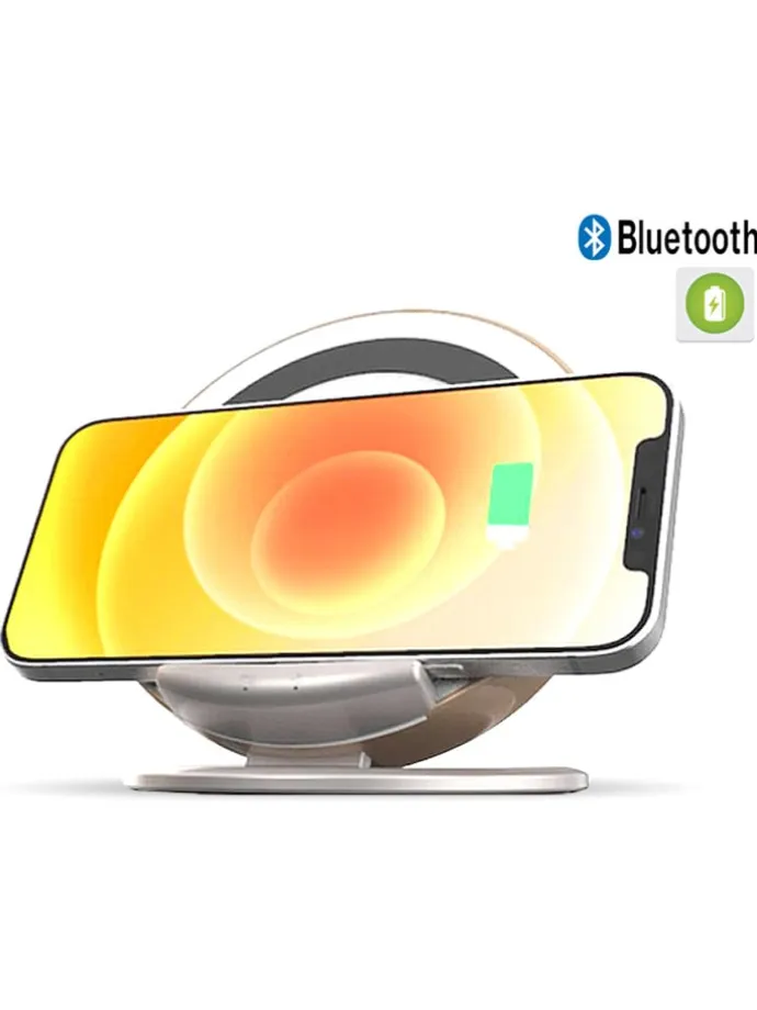 Induktions-Ladestation mit Bluetooth-Lautsprecher in Gold