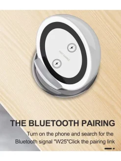 Induktions-Ladestation mit Bluetooth-Lautsprecher in Gold