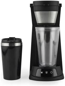 2in1-Eiskaffee-Maschine in Schwarz/ Silber