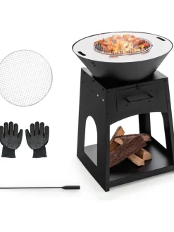 2-in-1 Feuerstelle in Schwarz