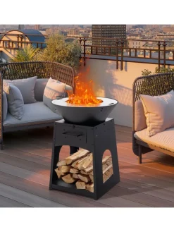 2-in-1 Feuerstelle in Schwarz