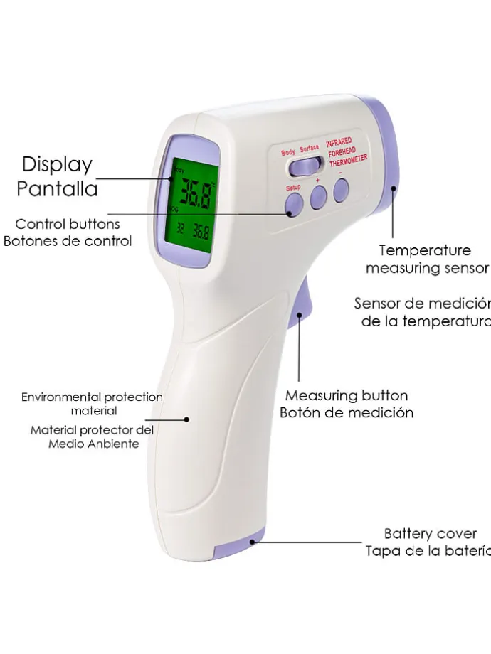 Infrarot-Thermometer in Weiß/ Lila