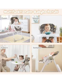 6 in 1 Hochstuhl 6-36 Monate in Braun