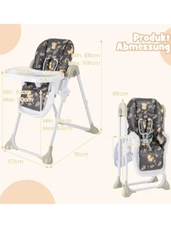 6 in 1 Hochstuhl 6-36 Monate in Braun