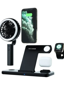 3in1-Induktions-Ladestation in Schwarz