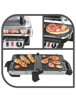 3in1-Kontaktgrill in Silber/ Schwarz