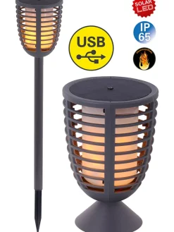 2in1-LED-Solar-Gartenstecker