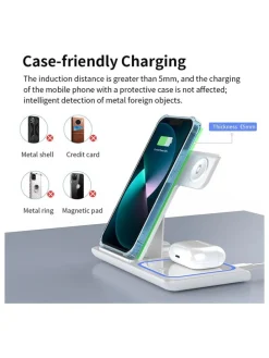 3in-1-Schnellladestation in Weiß