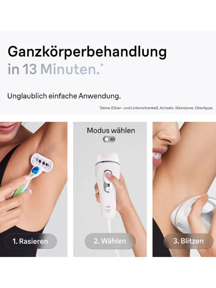 IPL-Haarentfernungsgerät "Silk-expert Pro IPL PL3122" in Weiß/ Silber